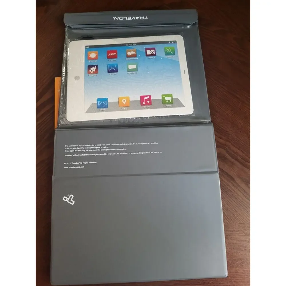 Travelon Waterproof Tablet Portfolio for iPad Tablet Protect Beach Pool Boat NEW